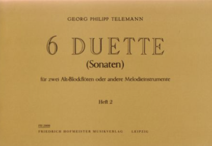 6 Duette (Sonaten) Bd. 2 für Blockflöte