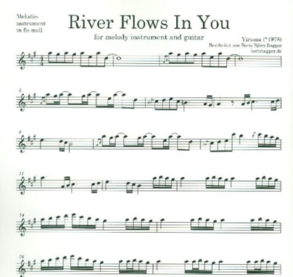 River flows in you für Melodieinstrument und Gitarre – Bild 2