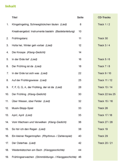 Frühlings-Musik im Kindergarten - Liederbuch mit CD – Bild 2