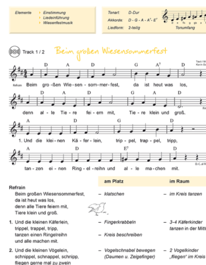 Sommer-Musik im Kindergarten - Liederbuch mit CD – Bild 4