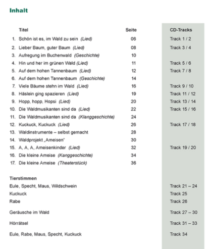 Wald-Musik im Kindergarten - Liederbuch mit CD – Bild 2