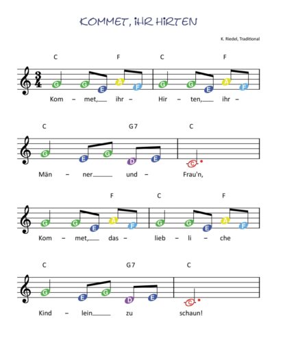 Liederbuch für die „Triola“ – 24 Weihnachtslieder - spielen nach farbigen Noten – Bild 3