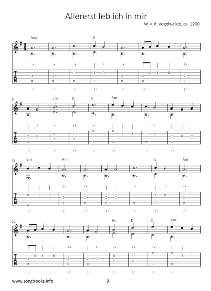 Guitar Arrangements – 38 Bearbeitungen von Liedern aus dem Mittelalter – Bild 3