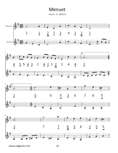20 Stücke aus dem “Notenbüchlein für Anna Magdalena Bach” – Duette für chrom. Mundharmonika & Gitarre – Bild 2