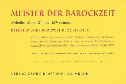 Meister der Barockzeit für 2 Sopranflöten und Klavier